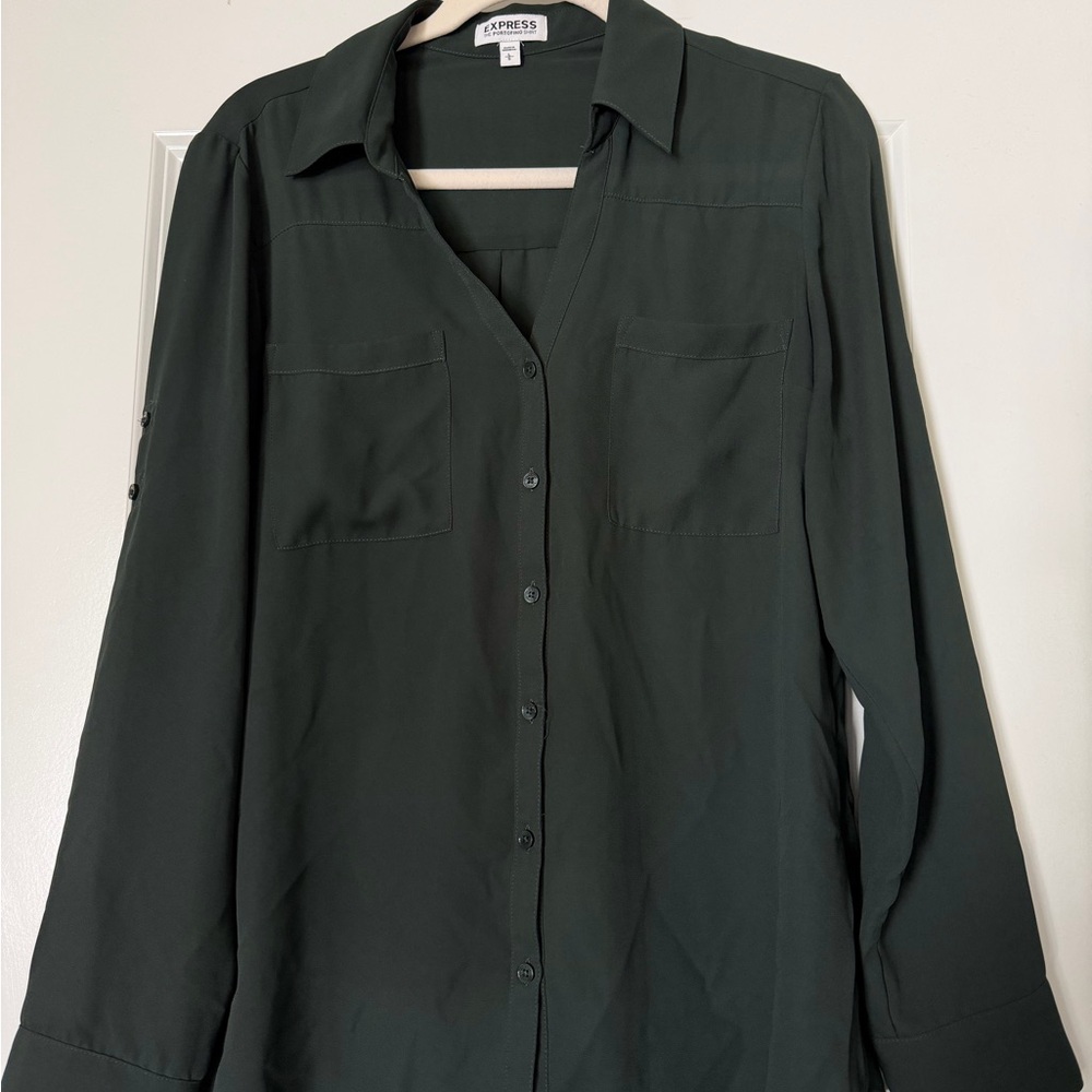 Express Forest Green Portofino Shirt
